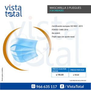 Mascarillas 3 Pliegues