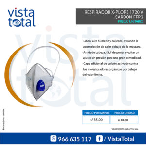 Respirador X-Plore 1720 V Carbón FFP2