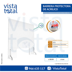 Barrera Protectora de Acrílico